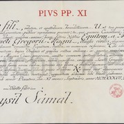  Udělení řádu sv. Řehoře Velikého Přemyslu Šámalovi papežem Piem XI.